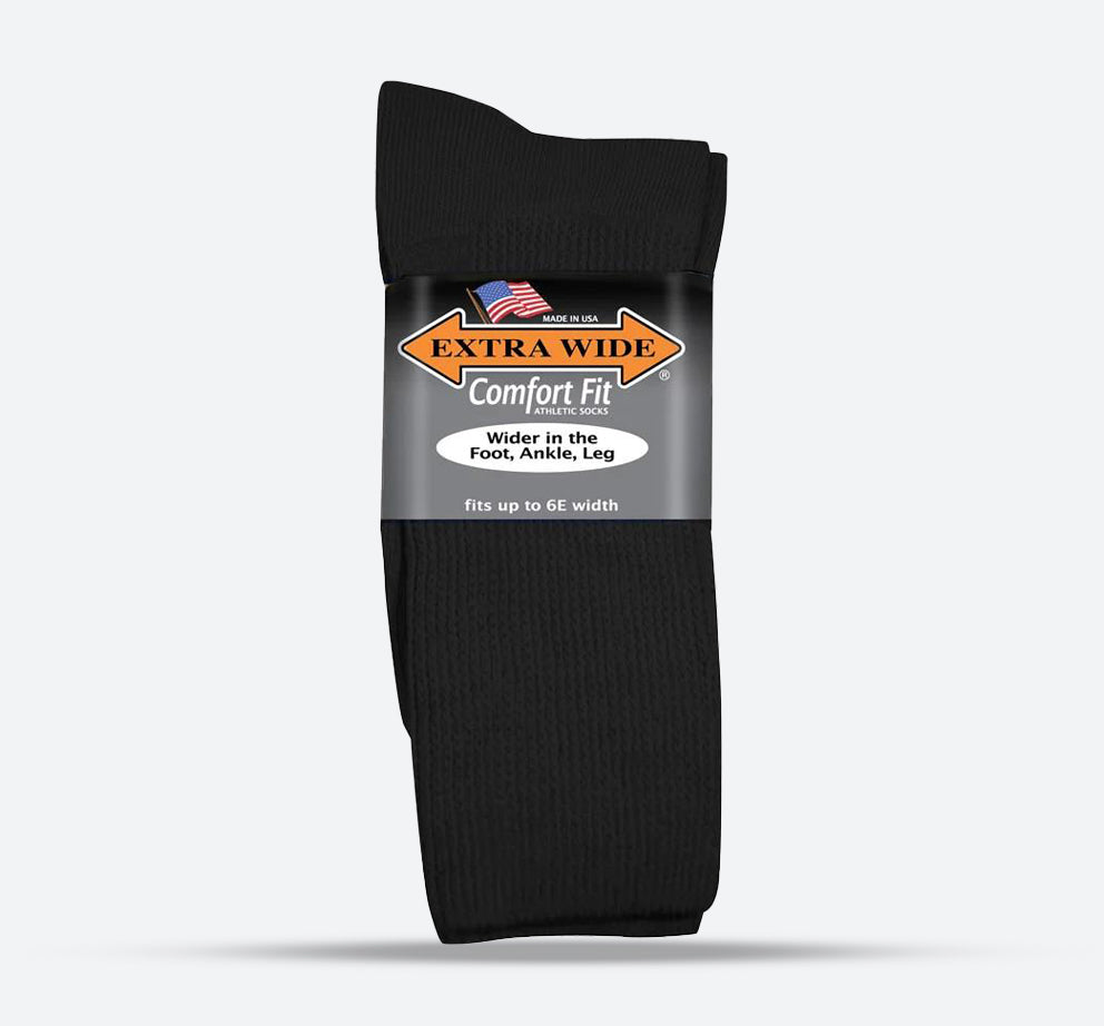 Men's Wool Crew Socks with Extra Wide Calf - Great for Outdoors