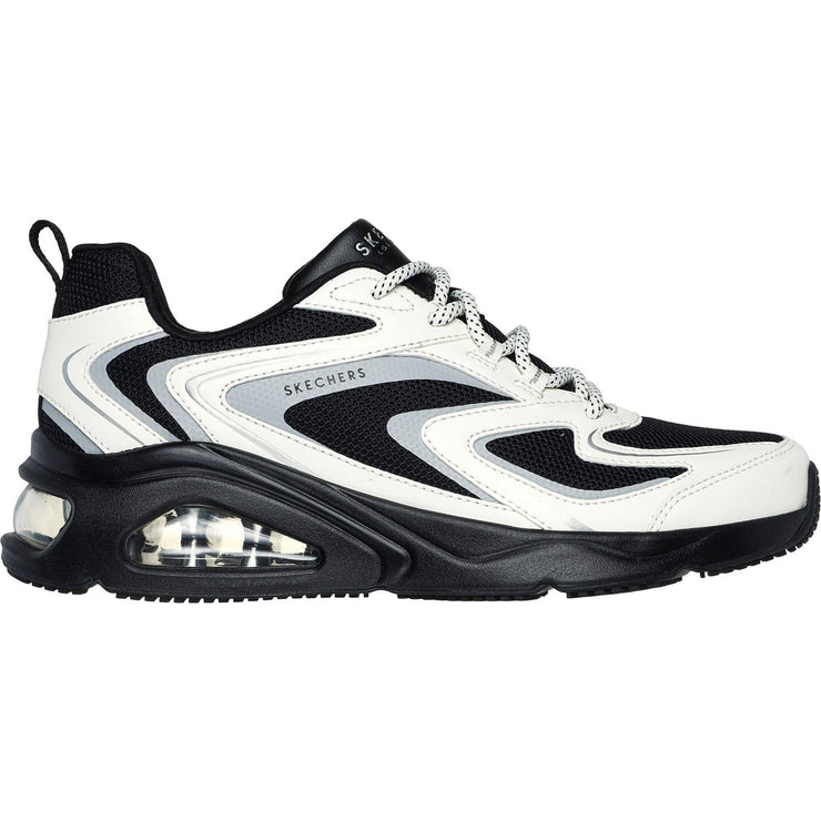 Women's Wide Fit Skechers 177424 Tres Air Uno Street Fl Air Trainers -  Black/White