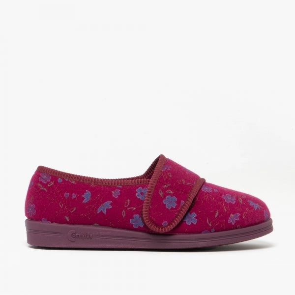 Womens Wide Fit Comfylux Sally Slippers