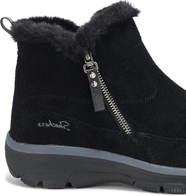 Womens Wide Fit Skechers 167862W Boots in Black - Image 3
