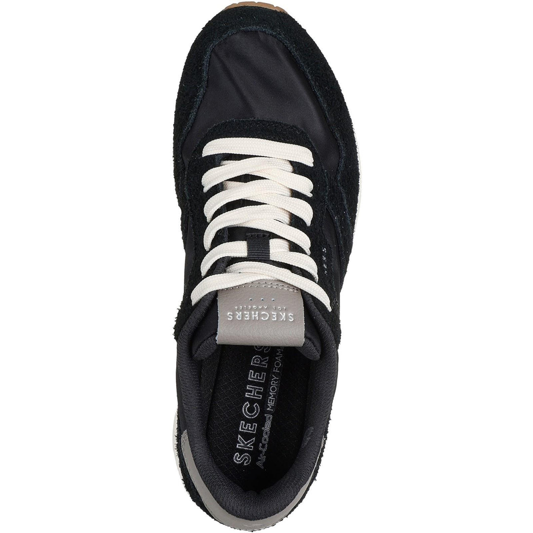 Women's Wide Fit Skechers 177857 Uno Vintage Dayz Trainers in Black - Image 5