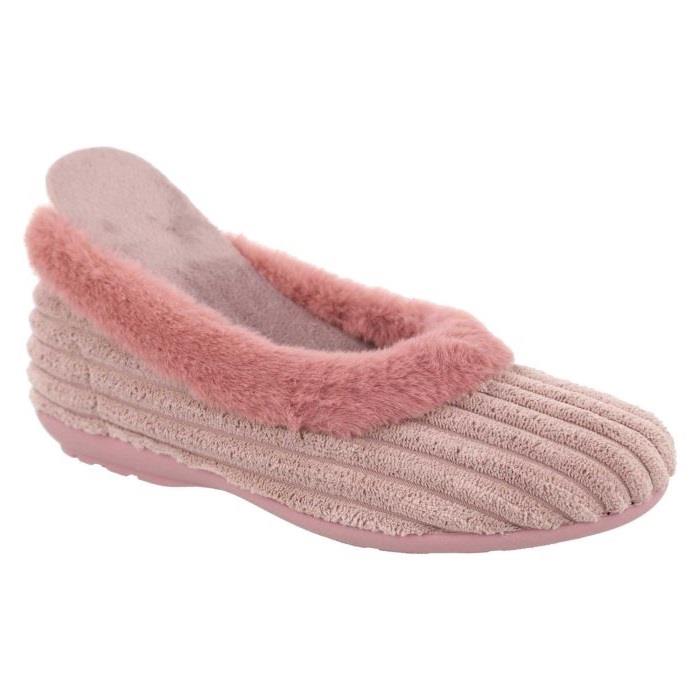Women's Wide Fit DB Andrea Slippers in Pink Textile - Image 1