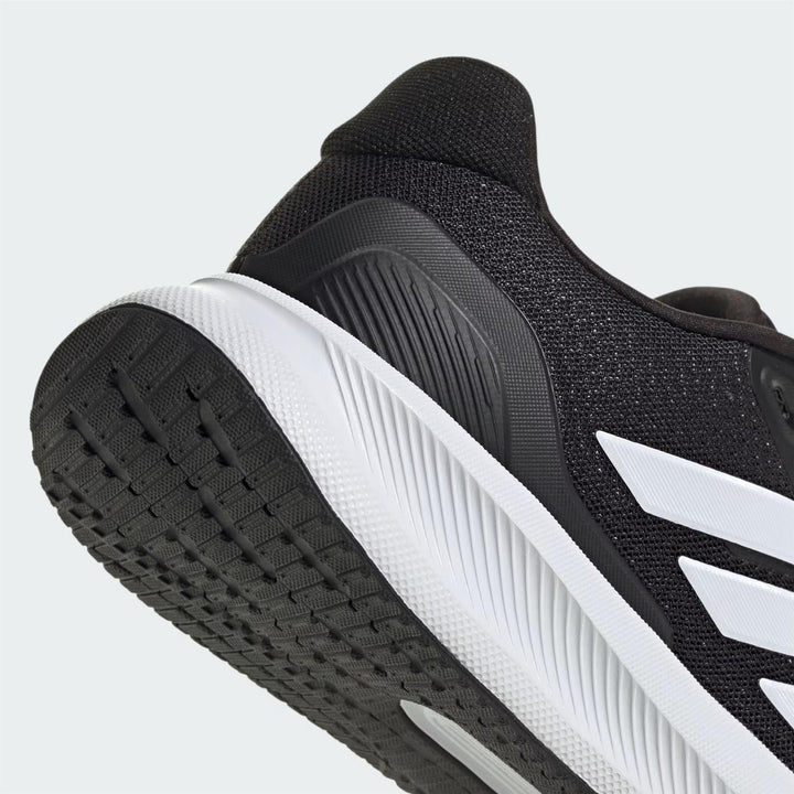Women's Wide Fit Adidas Runfalcon 5 IE0556 Walking/Running Trainers in Black/White - Image 1