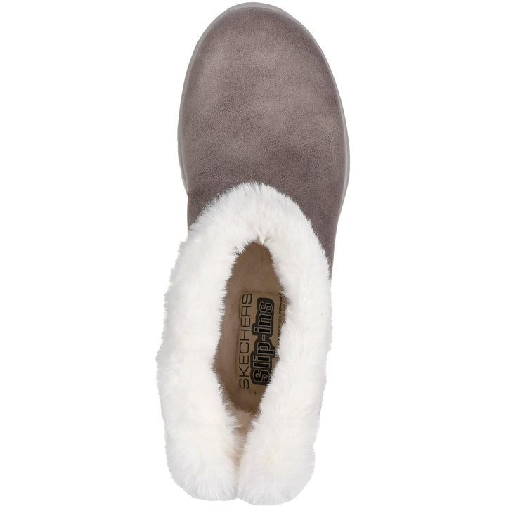 Women's Wide Fit Skechers 144800 Slip-ins On The Go Joy Cozy Dream Boots in Black - Image 1