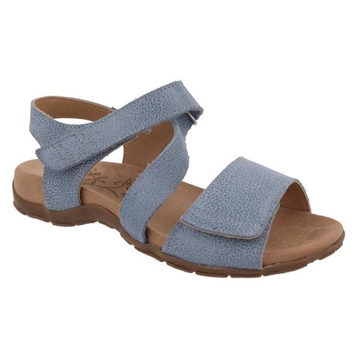 Women's Wide Fit DB Kalista Sandals in Blue Print Leather - Image 3