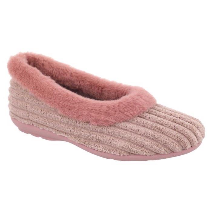 Women's Wide Fit DB Andrea Slippers in Pink Textile - Image 8