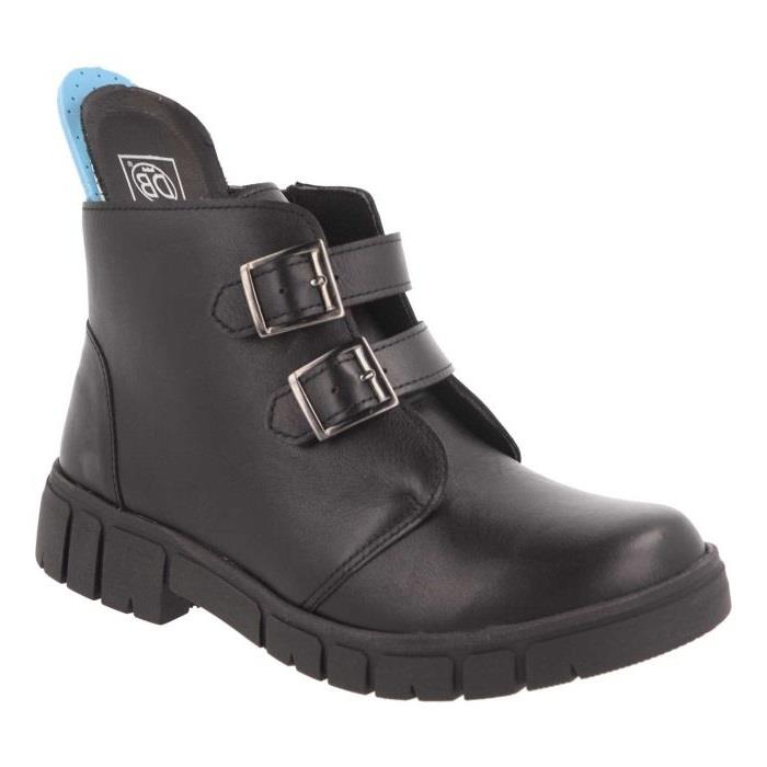 Women's Wide Fit DB Penelope Buckle Boots in Black Leather - Image 1