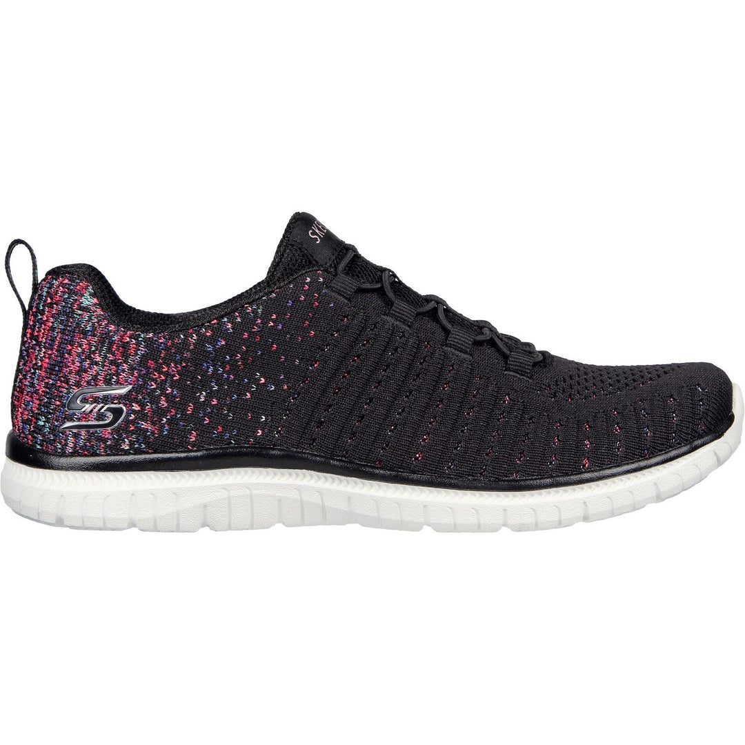 Women's Wide Fit Skechers 104411 Virtue Slip On Shoes in Black/Pink - Image 2