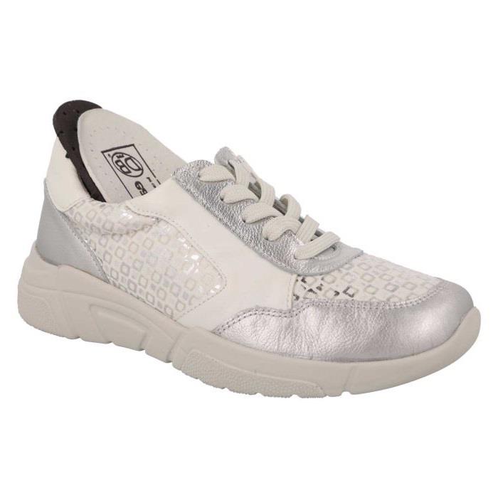Women's Wide Fit DB Lauren Trainers in Navy / Silver / Leather / Multi - Image 1