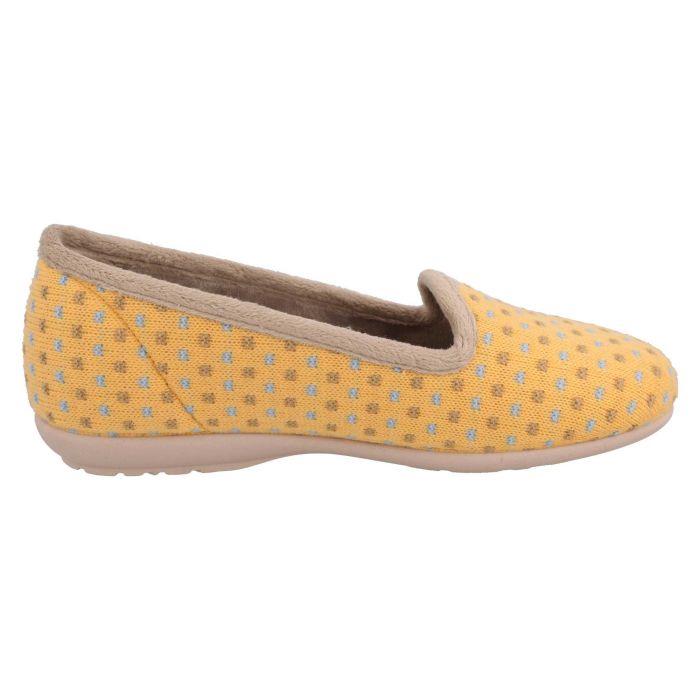 Women's Wide Fit DB Lacey Slip-on Slippers in Blue Multi Textile - Image 1