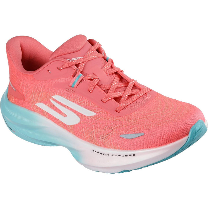 Women's Wide Fit Skechers 172200 Aero Spark Trainers in Coral - Image 1