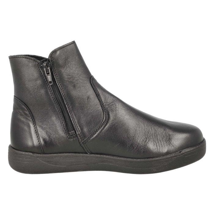 Women's Wide Fit DB Delphine Boots in Black Leather - Image 1