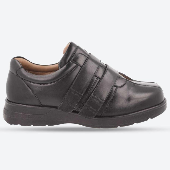 Men's Wide Fit DB Conrad Shoes in Black Leather - Image 1