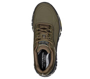 Men's Wide Fit Skechers 237333 Relaxed Fit Road Walker Recon Good Year Trainers - Olive/Black