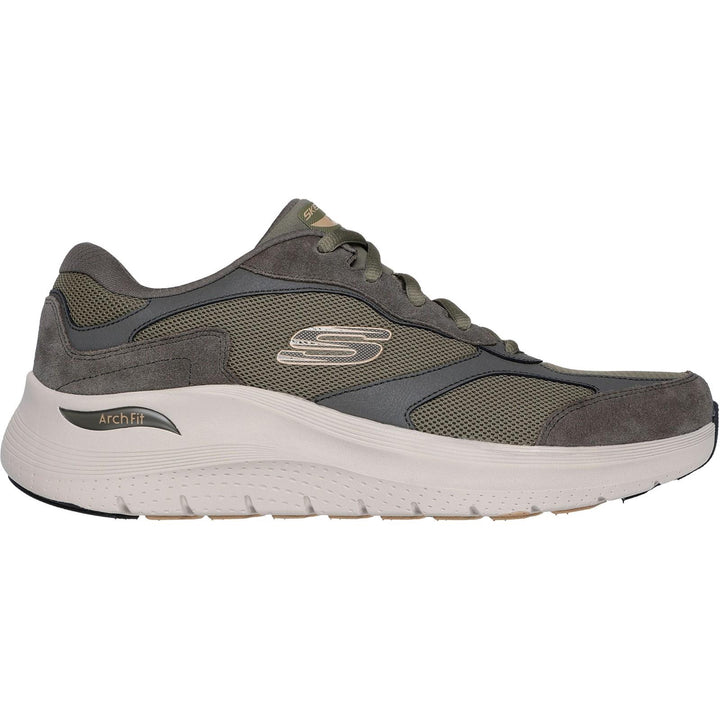 Men's Wide Fit 232702 Skechers Arch Fit 2.0 The Keep Walking Trainers in Olive - Image 1