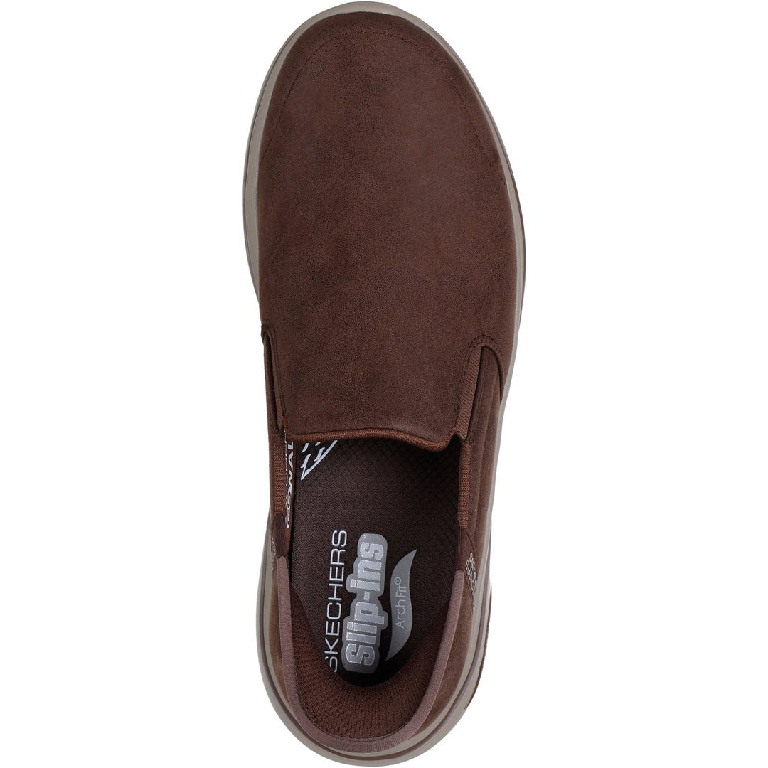 Men's Wide Fit Skechers 216813 Slip-ins Go Walk Arch Fit 2.0 Quest Trainers in Brown - Image 5
