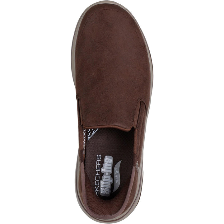 Men's Wide Fit Skechers 216813 Slip-ins Go Walk Arch Fit 2.0 Quest Trainers in Brown - Image 1