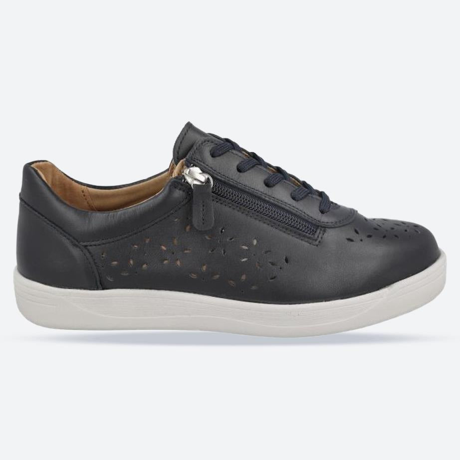 Women's Wide Fit DB Kaunas Shoes in Navy Leather - Image 1