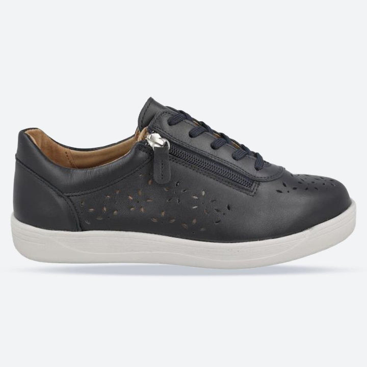 Women's Wide Fit DB Kaunas Shoes in Navy Leather - Image 1