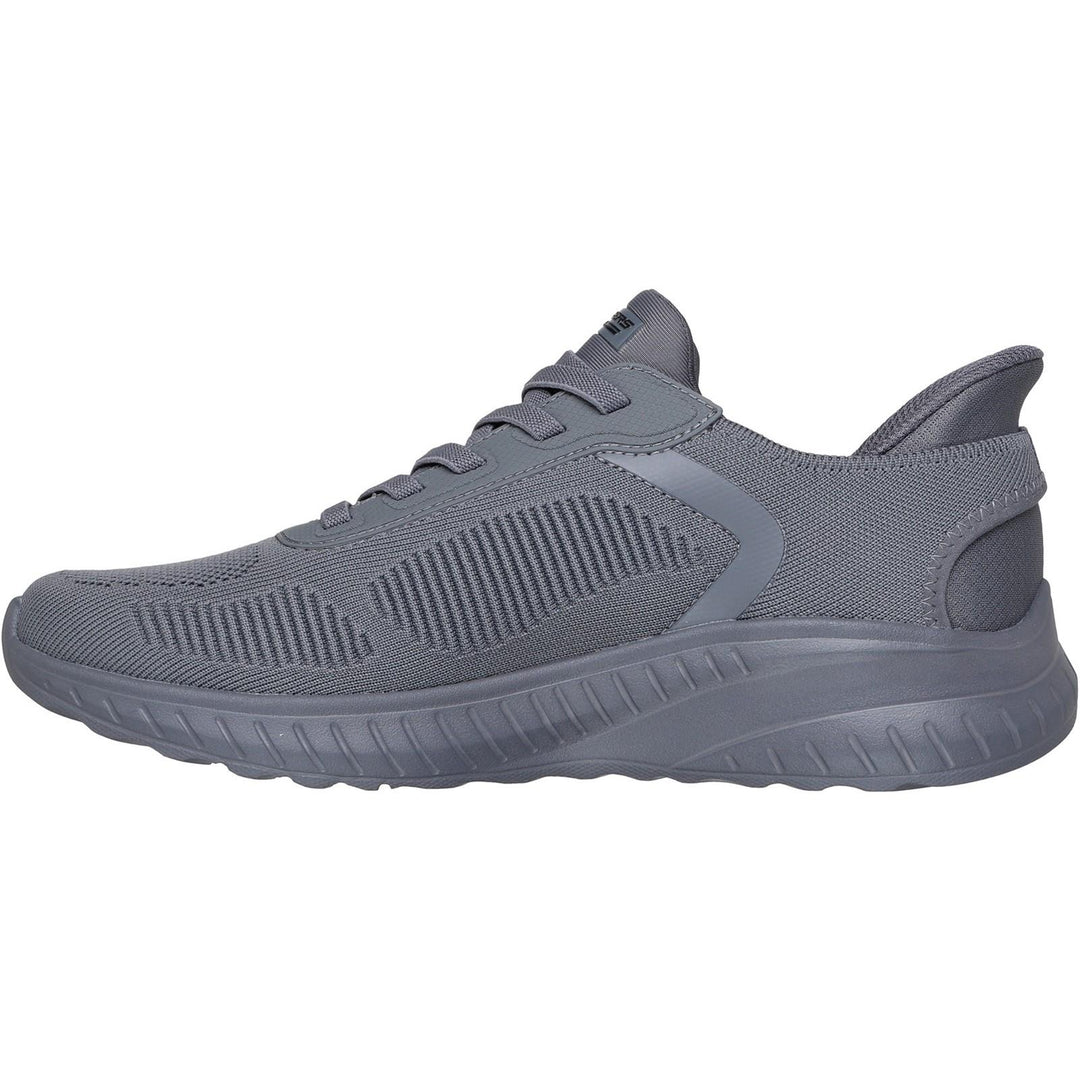 Men's Wide Fit Skechers Slip-ins 118312 Bobs Sport Squad Chaos Solid Step Trainers in Dark Grey - Image 9