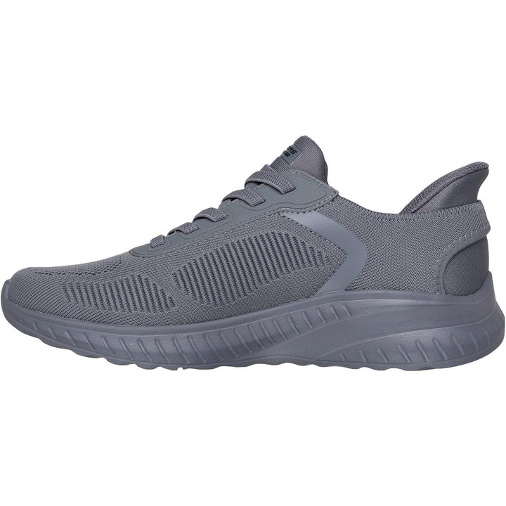 Men's Wide Fit Skechers Slip-ins 118312 Bobs Sport Squad Chaos Solid Step Trainers in Dark Grey - Image 1