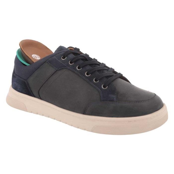 Men's Wide Fit DB Albie Shoes in Navy Leather / Navy Suede - Image 6