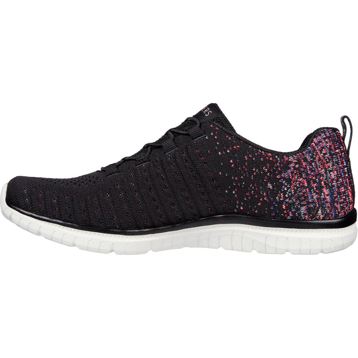 Women's Wide Fit Skechers 104411 Virtue Slip On Shoes in Black/Pink - Image 1