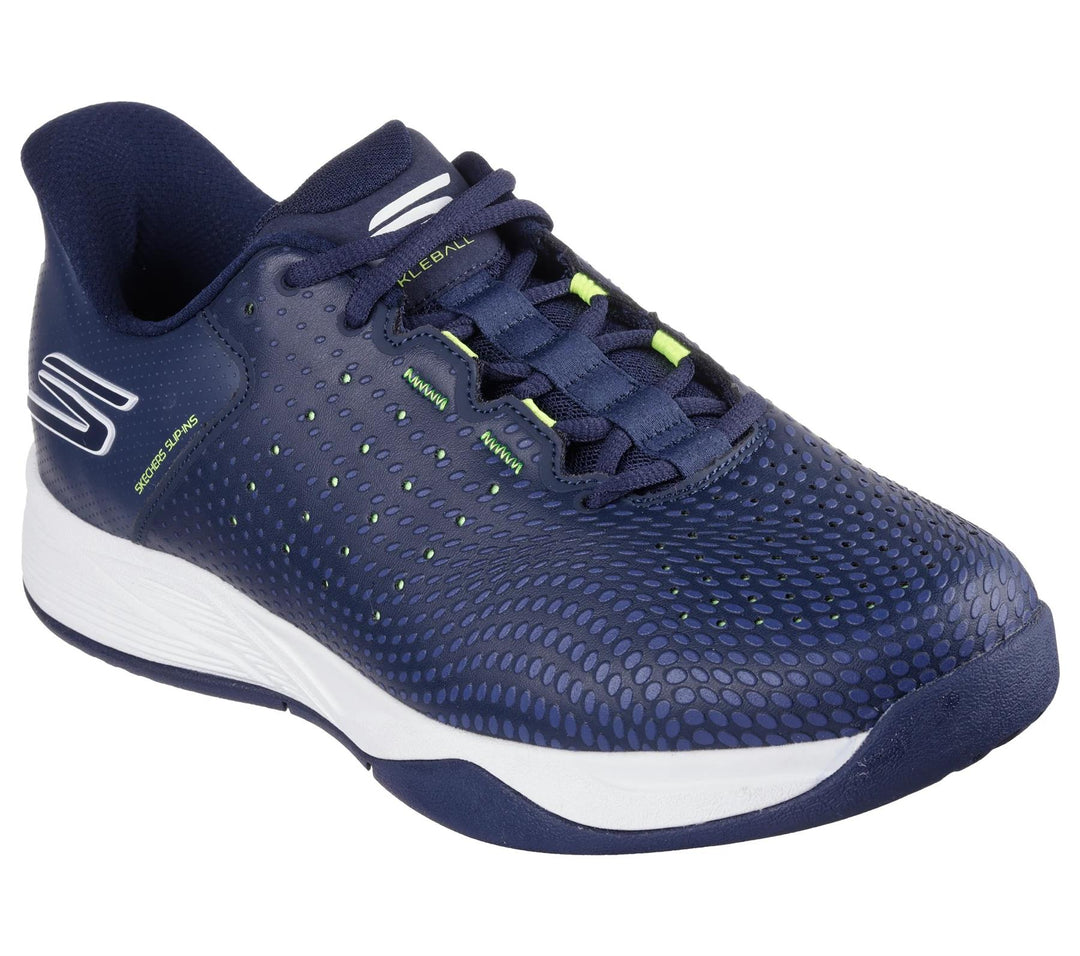 Men's Relaxed Fit Skechers 246101 Slip-ins Viper Court Reload Trainers in Navy/Yellow - Image 3