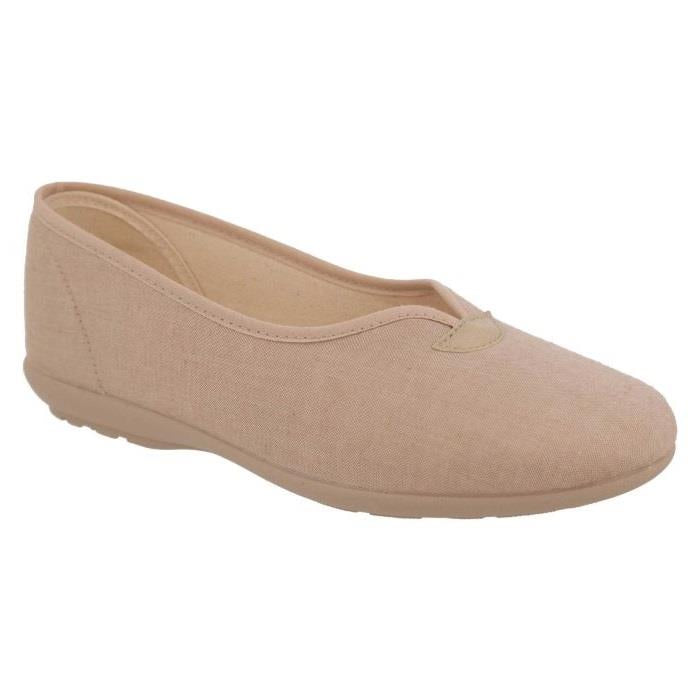 Women's Wide Fit DB Isobelle Canvas Shoes in Beige Canvas - Image 8