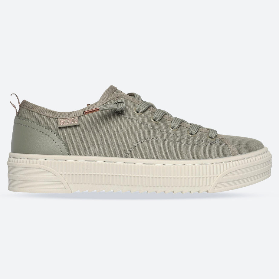 Women's Wide Fit Skechers 114640 Bobs Copa Canvas Shoes in Off White - Image 1
