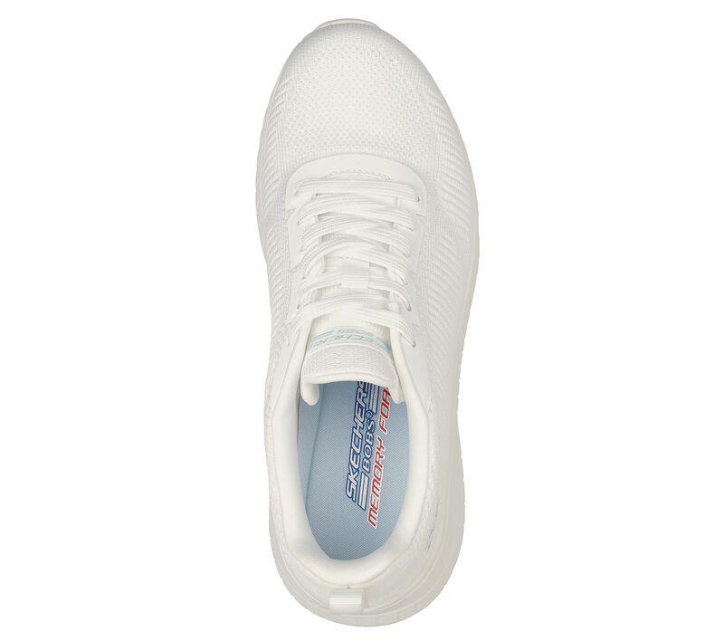 Womens Wide Fit Skechers Bobs Squad Chaos Face Off 117209 Vegan Trainers Off White Skechers Wide Fit Shoes Wide Fit Shoes UK