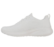 Womens Wide Fit Skechers Bobs Squad Chaos Face Off 117209 Vegan Trainers - Off White