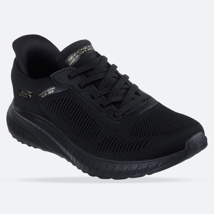 Women's Wide Fit Skechers 117497W Bobs Sport Squad Waves Trainers