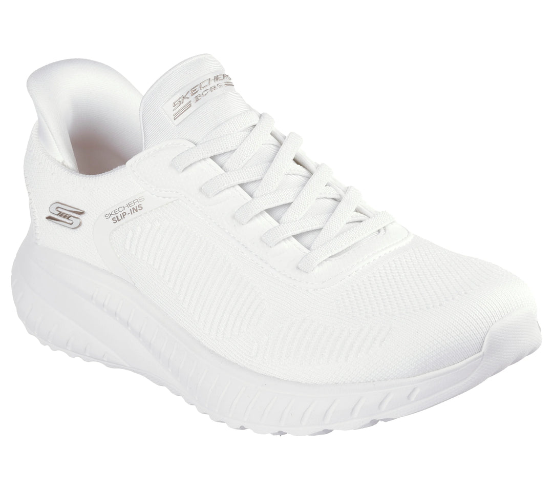 Women's Wide Fit Skechers 117497W Slip-ins Sport Squad Chaos Trainers in Off White - Image 15