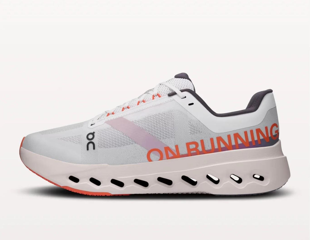 Women's Wide Fit On Cloudsurfer Next Wide Training Shoes - White/Flame