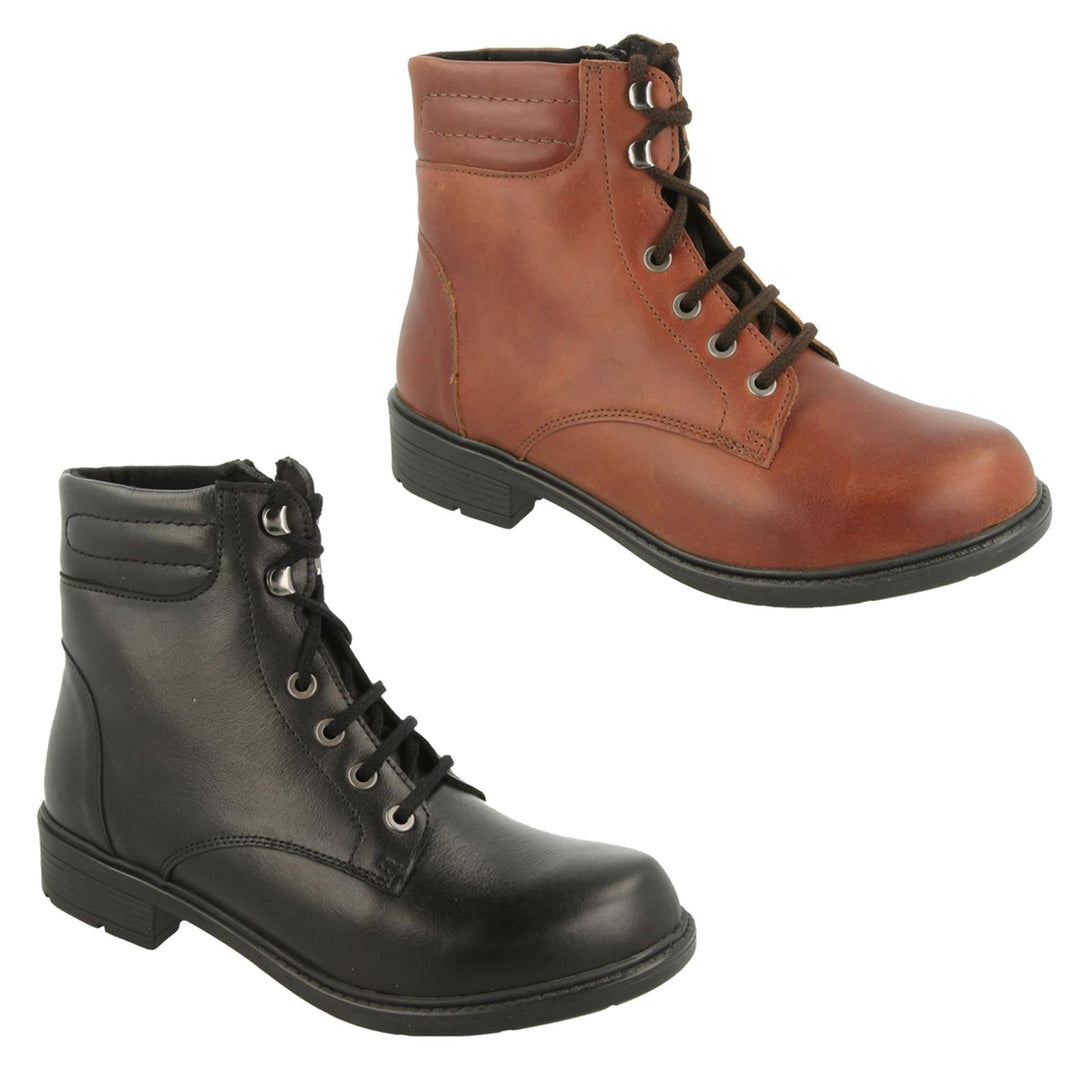 Womens Wide Fit DB Reef Boots in Chestnut Brown - Image 14