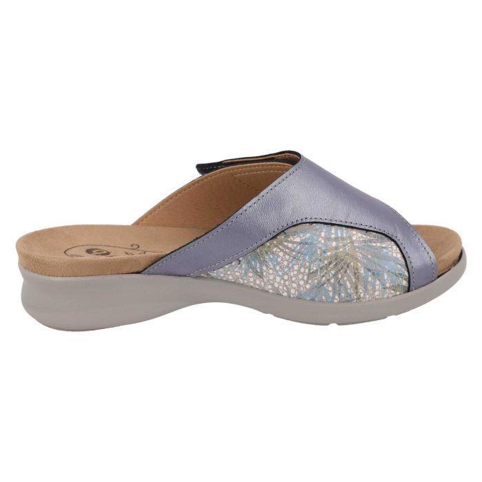 Women's Wide Fit DB Kiera Mule Sandals in Blue / Multi Stretch Leather - Image 1