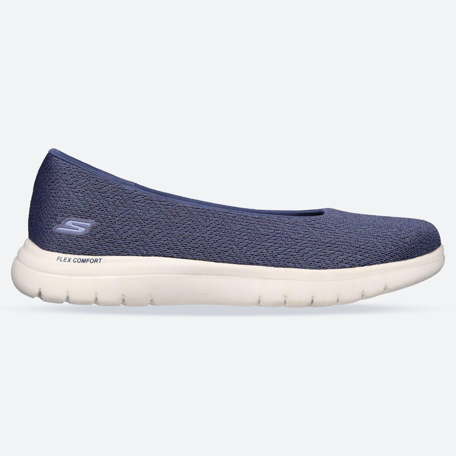 Women's Wide Fit Skechers 136530 On The Go Flex Cherished Shoes in Navy - Image 1