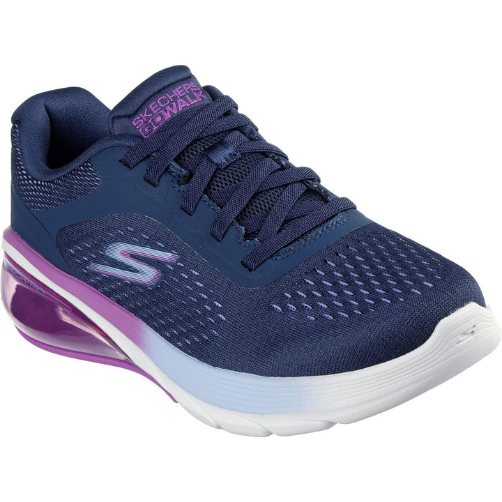 Women's Wide Fit Skechers 124375 Go Walk Air 3.0 Trainers in Navy/Purple - Image 1