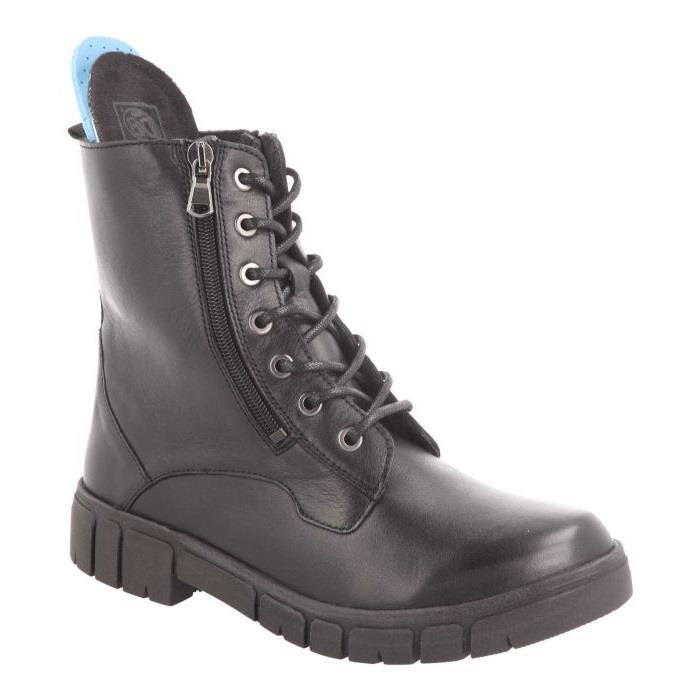 Women's Wide Fit DB Cirrus Lace Up Boots in Black Leather - Image 6