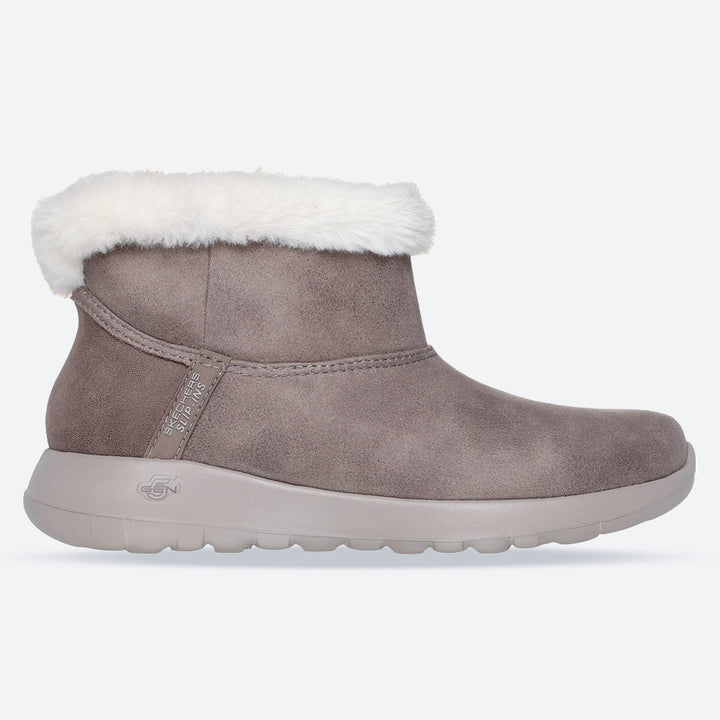 Women's Wide Fit Skechers 144800 Slip-ins On The Go Joy Cozy Dream Boots in Black - Image 1