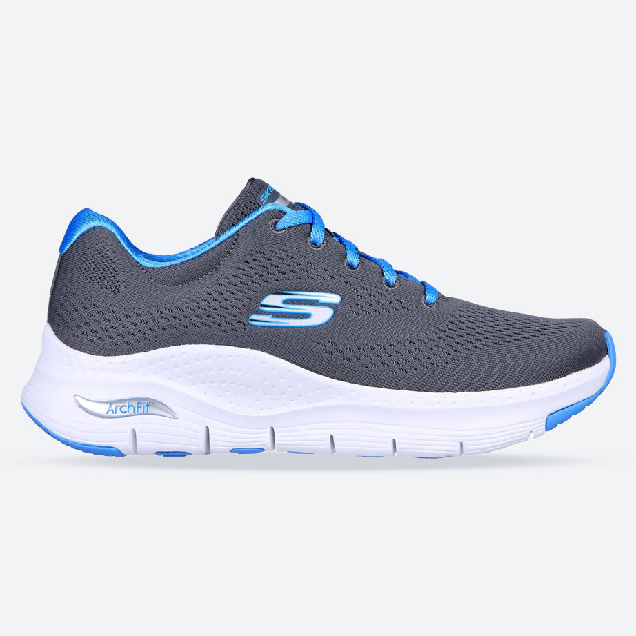 Women's Wide Fit Skechers 149057 Sunny Outlook Trainers in Charcoal/Blue - Image 1