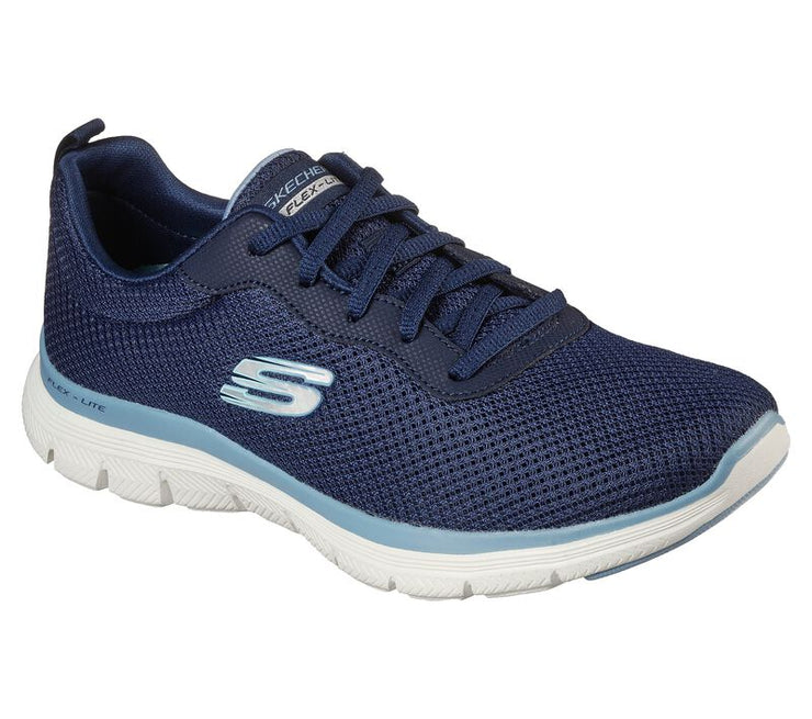 Womens Wide Fit Skechers Flex Appeal 4.0 - 149303 Walking Trainers - Navy Blue