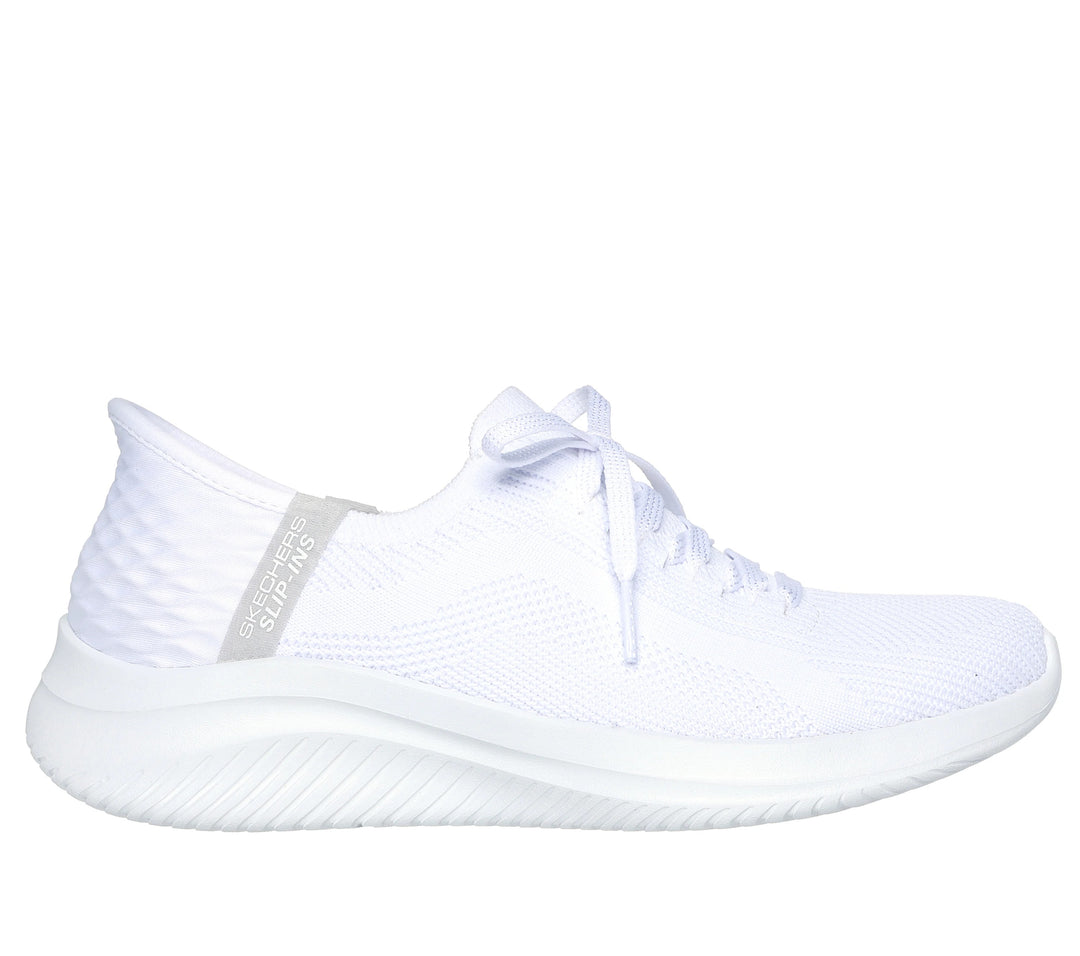 Women's Wide Fit Skechers 149710W Slip-ins Ultra Flex 3.0 Brilliant Trainers - White