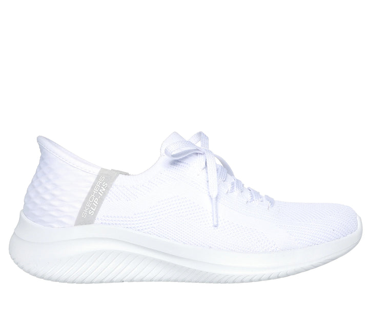 Women's Wide Fit Skechers 149710W Slip-ins Ultra Flex 3.0 Brilliant Trainers - White