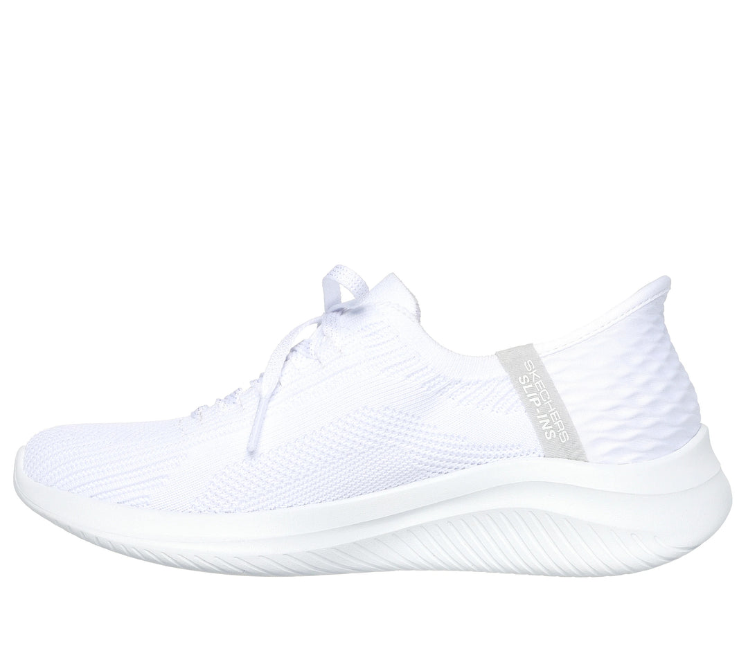 Women's Wide Fit Skechers 149710W Slip-ins Ultra Flex 3.0 Brilliant Trainers - White