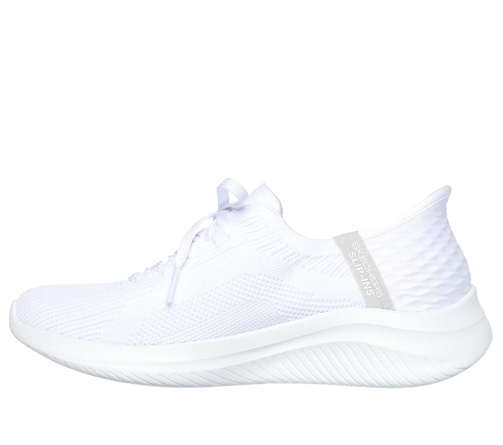 Women's Wide Fit Skechers 149710W Slip-ins Ultra Flex 3.0 Brilliant Trainers - White