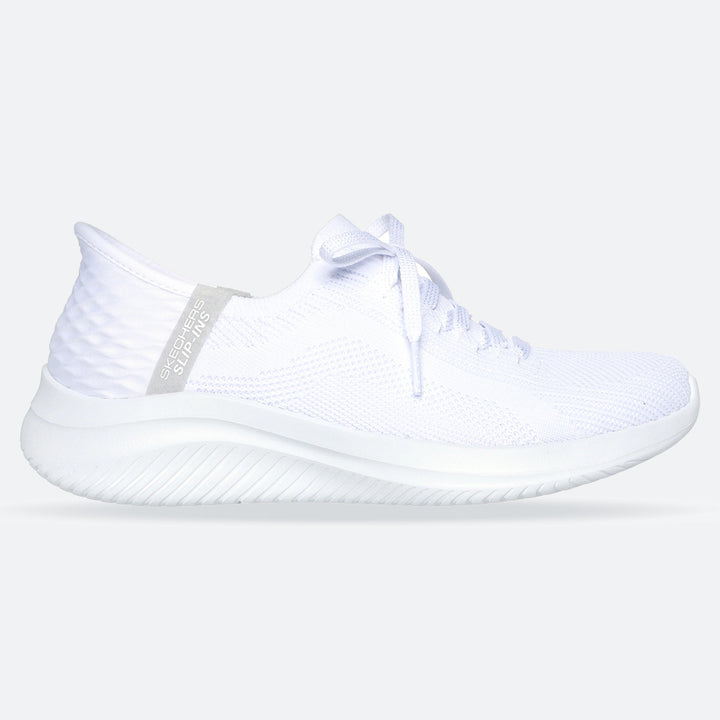 Women's Wide Fit Skechers 149710W Slip-ins Ultra Flex 3.0 Brilliant Trainers - White
