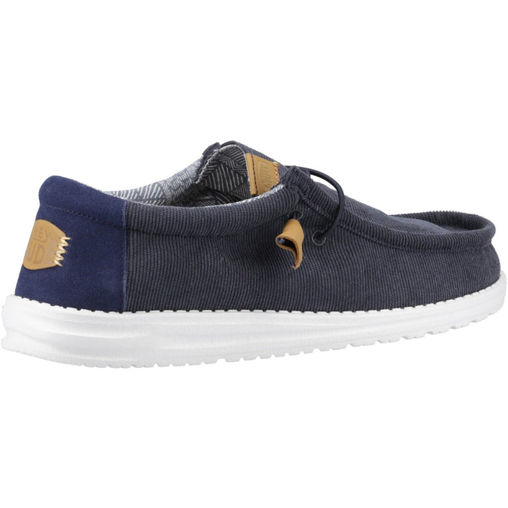 Heydude 40163 Wally Corduroy Navy Extra Wide Shoes-3