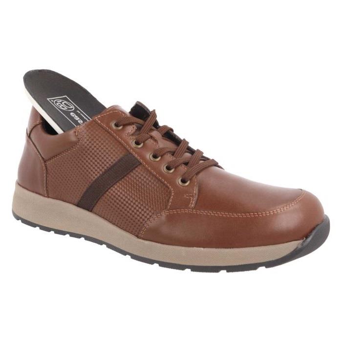 Men's Wide Fit DB Jerome Trainers in Black Leather - Image 11
